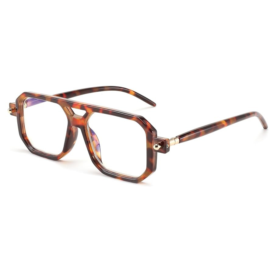 FEISEDY Reading Glasses Vintage Square Blue Light Blocking Glasses Women Men 70s Flat Aviator Gla... | Amazon (US)