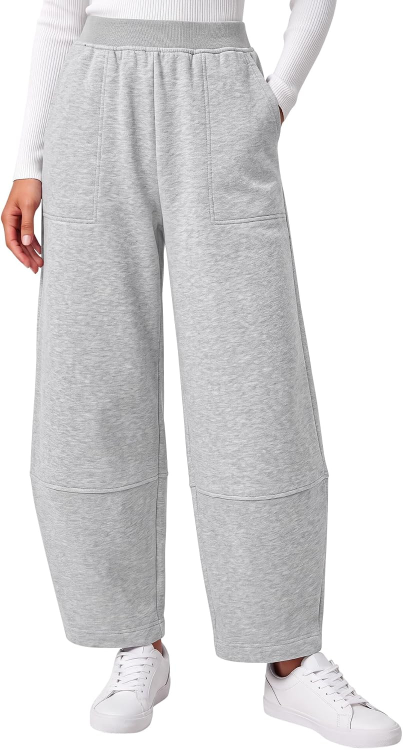 BTFBM Womens Wide Leg Pants Ankle Palazzo Fleece Harem Barrel Sweatpants | Amazon (US)
