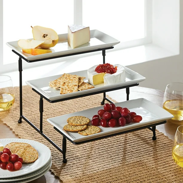 Better Homes & Gardens Porcelain Tiered Serve Set | Walmart (US)