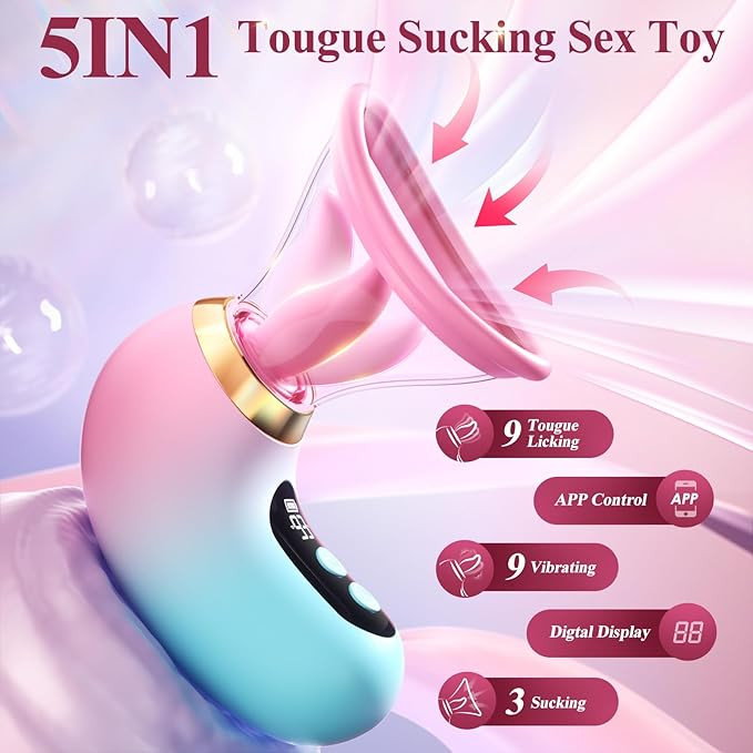 Adult Toys Rose Toy Vibrator - Sex Toys for Women 3 Sucking, 9 Tongue Licking & Vibrating Vibrato... | Amazon (US)