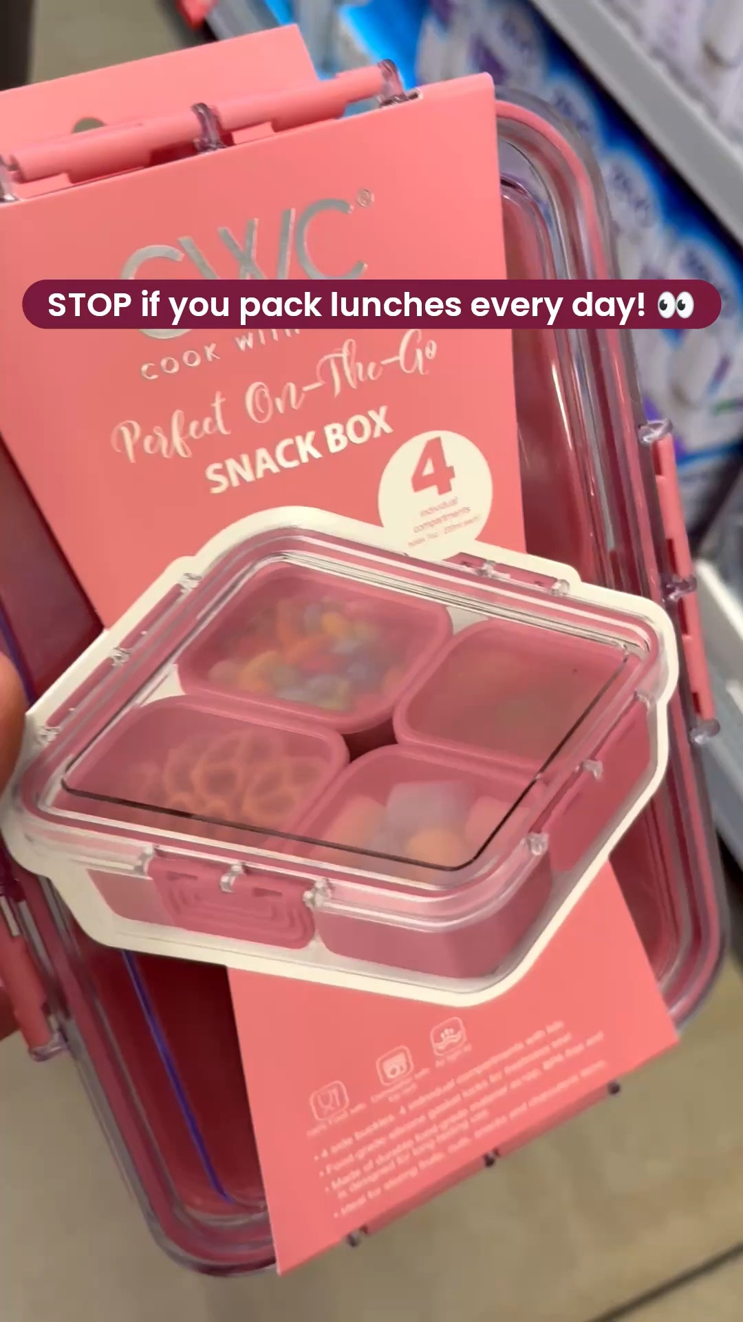 Cook with Color 4-Compartment Mini Snack Box with Lids, Pink

💗 Snack prep just got so much easier!

I found this Cook with Color 4-Compartment Mini Snack Box with Lids at Walmart, and it’s such a handy find for back-to-school lunches, meal prep, work snacks, road trips, and everyday organization.

For only $8, this reusable 4-compartment snack container makes it easy to keep snacks separated and ready to grab. The cute pink color is a bonus, and it’s perfect for packing everything from fruit and crackers to veggies, cheese, nuts, or sweet treats.

Whether you’re packing lunches for the kids, organizing snacks for yourself, or looking for an easy meal prep solution, this little container is one of those items you’ll use over and over again.

💗 4 separate compartments
🥕 Great for snack organization
🎒 Perfect for school lunches & work lunches
🍓 Ideal for meal prep & portioning
✨ Only $8 at Walmart

💬 What snack would you pack in the first compartment?

#LTKHome #CookWithColor #SnackBox #SnackContainer #LunchBoxIdeas #LunchPrep #MealPrep #SchoolLunchIdeas #BackToSchool #MomFinds #CollegeEssentials #FoodStorage #KitchenOrganization #WalmartFinds #LTKFinds

#LTKHome