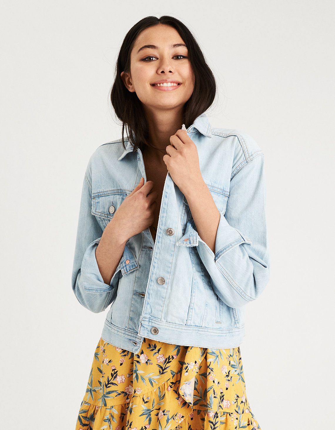 AE CLASSIC LIGHT WASH DENIM JACKET, Light Wash | American Eagle Outfitters (US & CA)