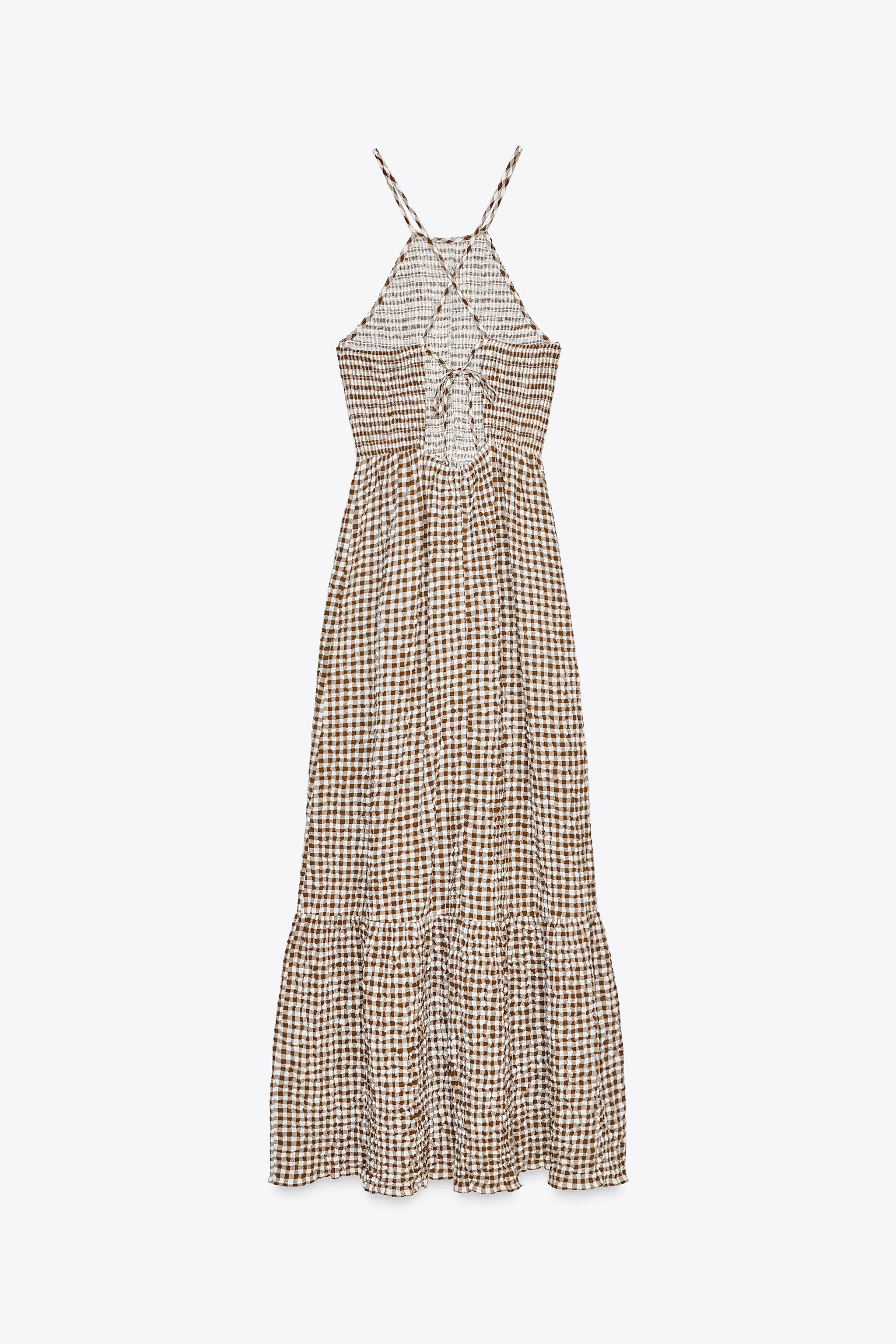 GINGHAM MIDI DRESS | Zara US