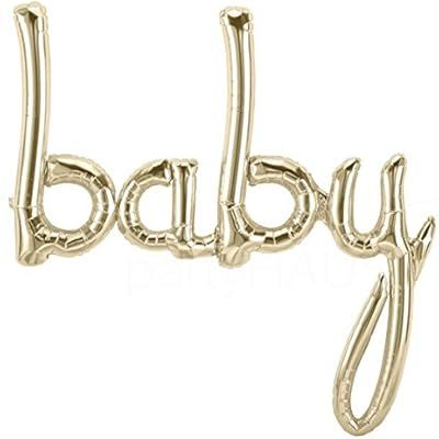 'baby' White Gold Script Banner Foil Balloon | Amazon (US)