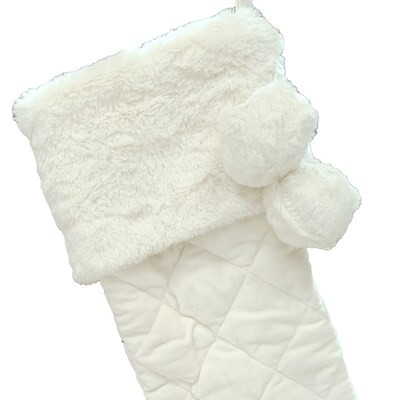 Holiday Living 19-in White Christmas Stocking Lowes.com | Lowe's