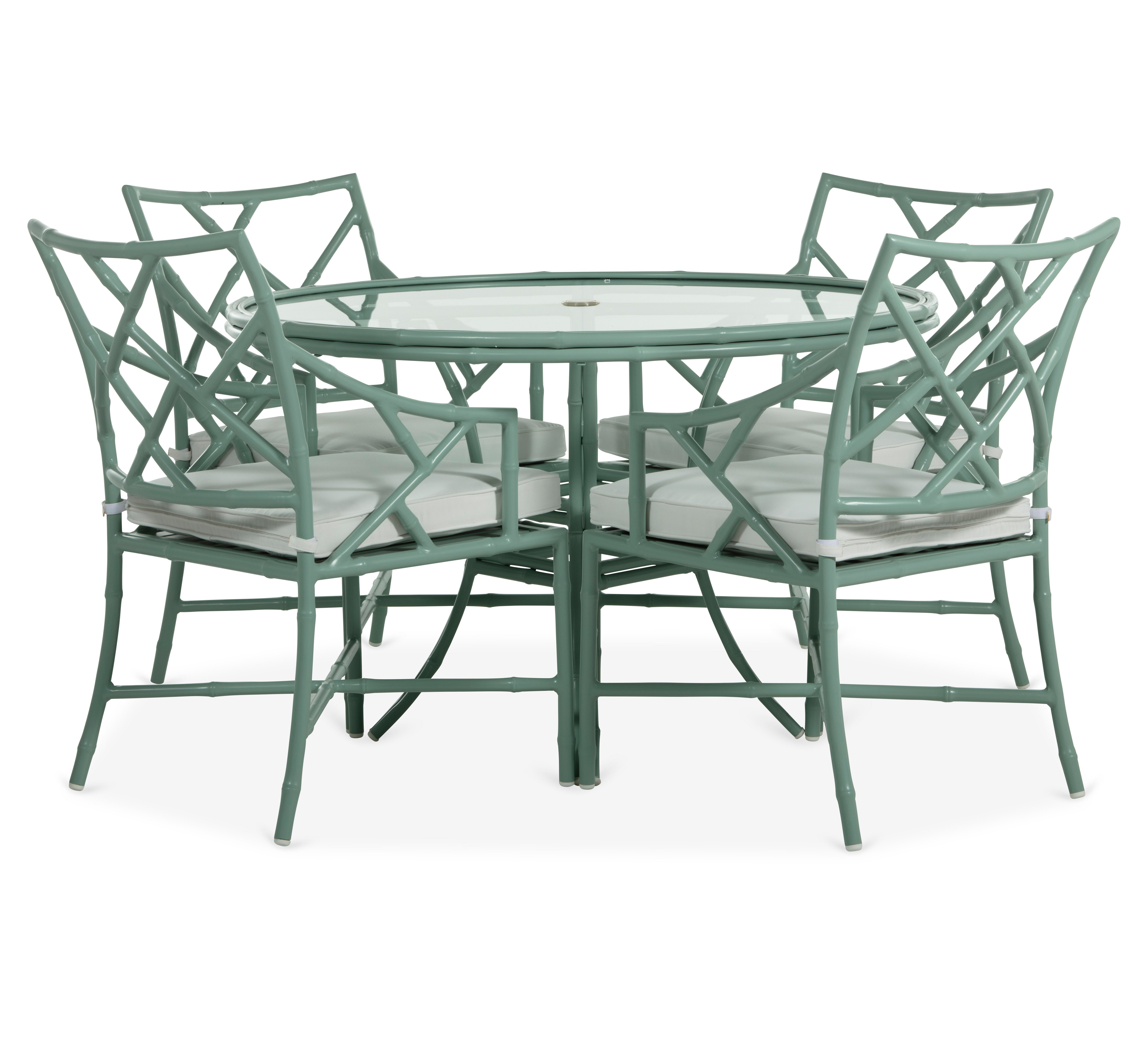 Kit 5-Pc Dining Set, Celadon/White | One Kings Lane