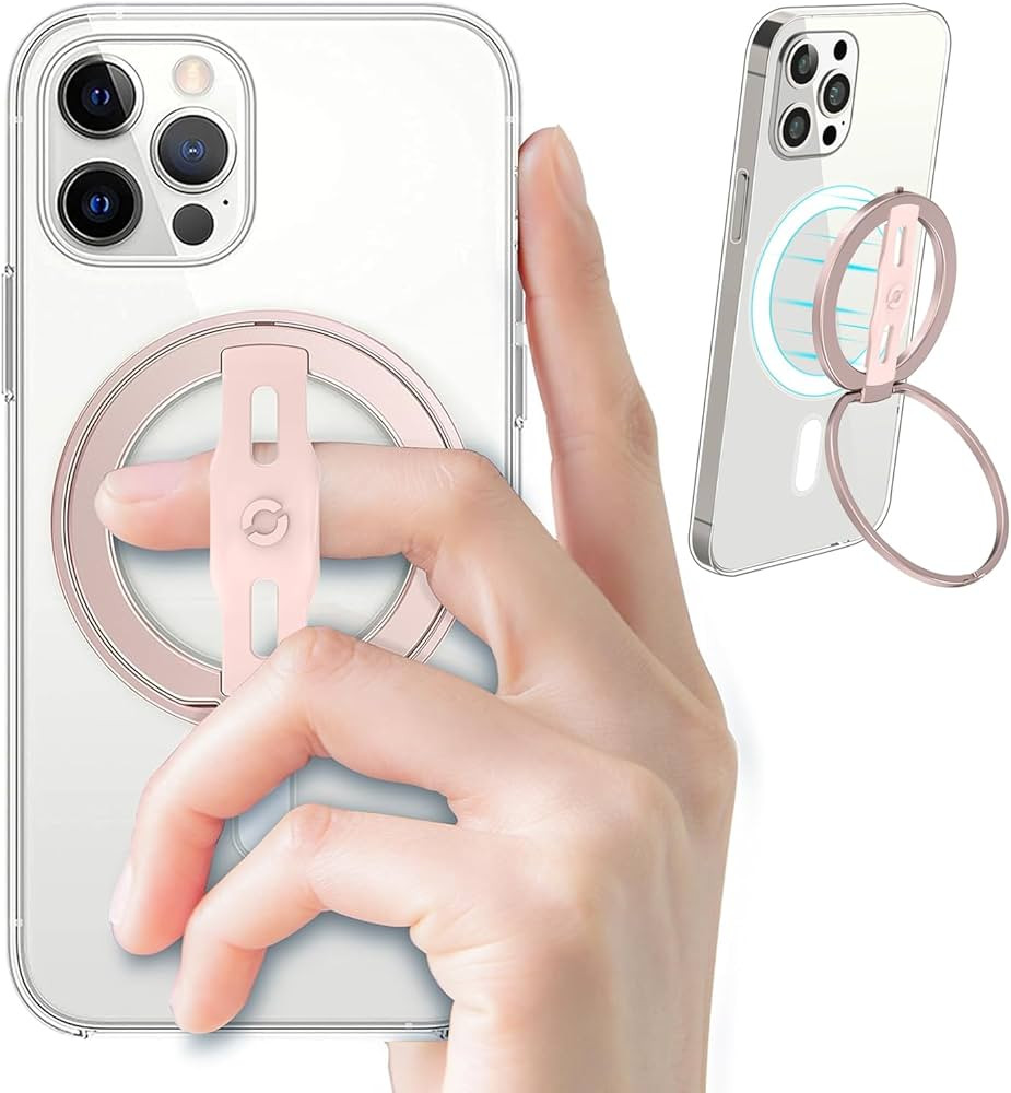 EWA MagOne 2nd Gen [Compatible with MagSafe] Phone Grip Stand with Replaceable Silicone Finger St... | Amazon (US)