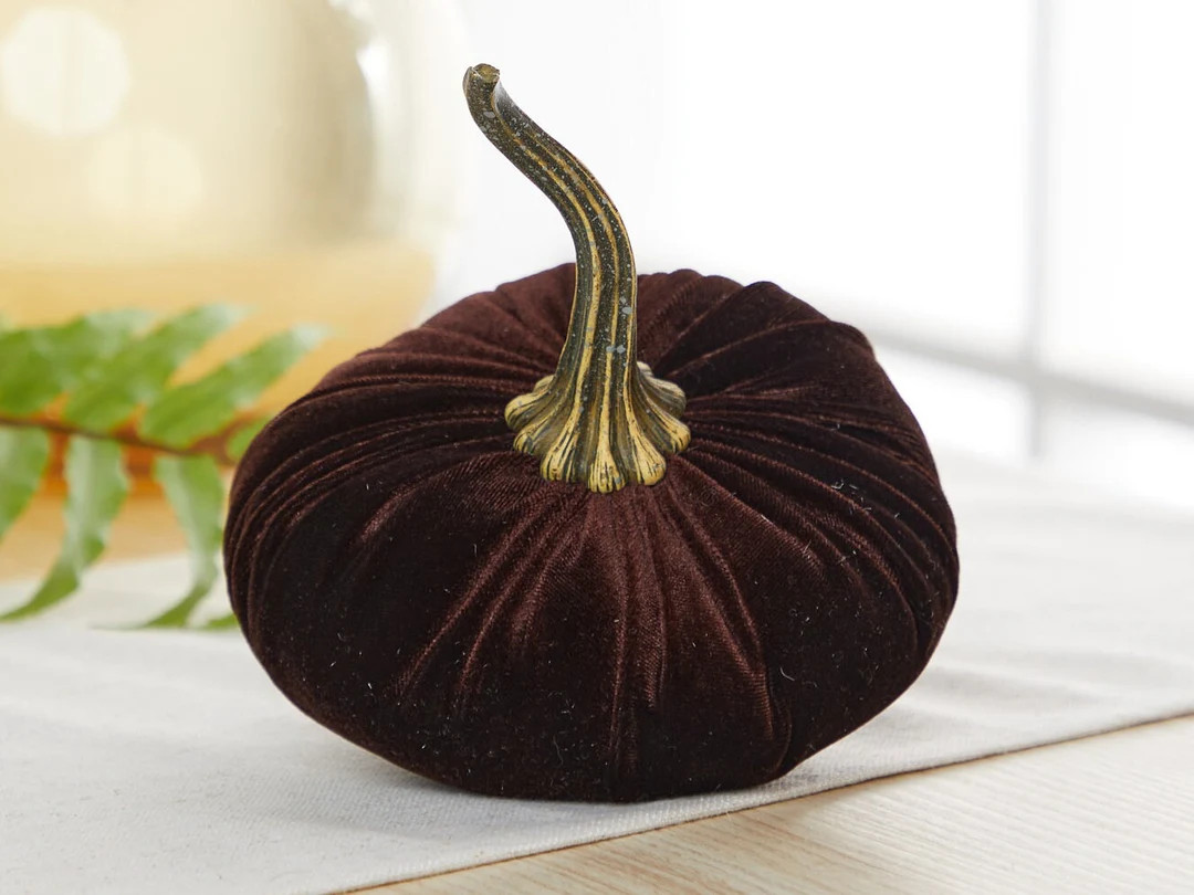 Large Velvet Pumpkin Brown, home decor trends, Fall wedding centerpiece, modern rustic wedding de... | Etsy (CAD)