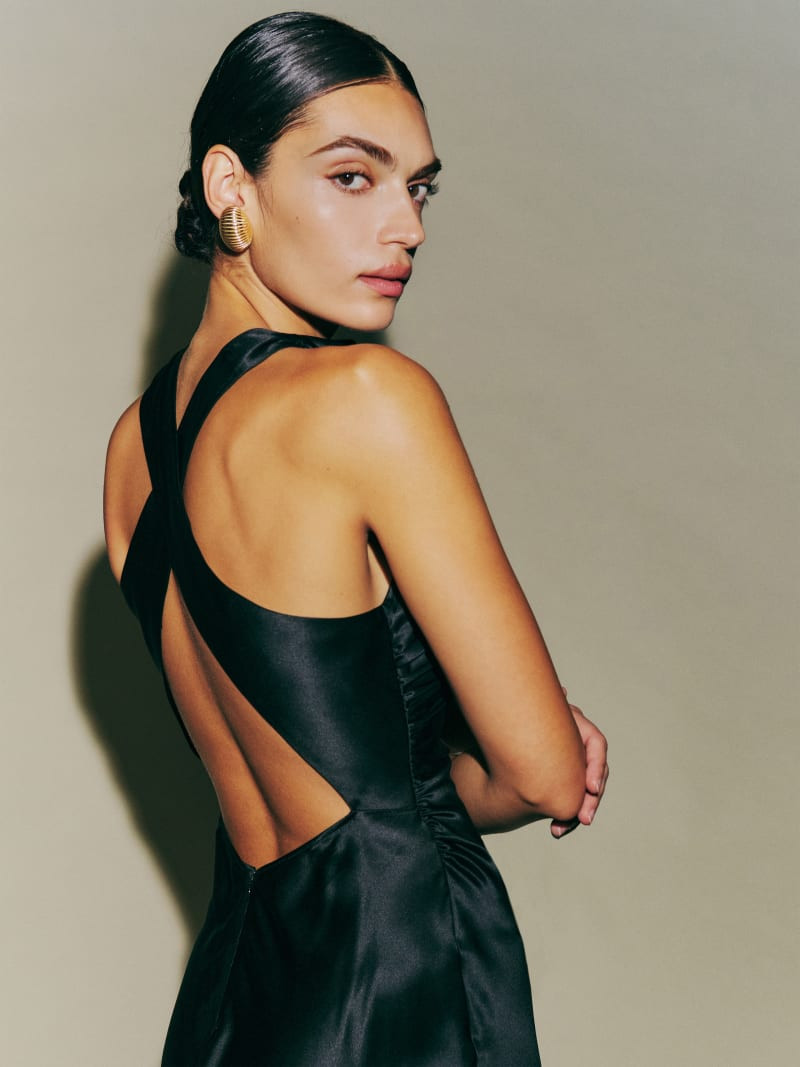 Petites Casette Silk Dress | Reformation (Global)