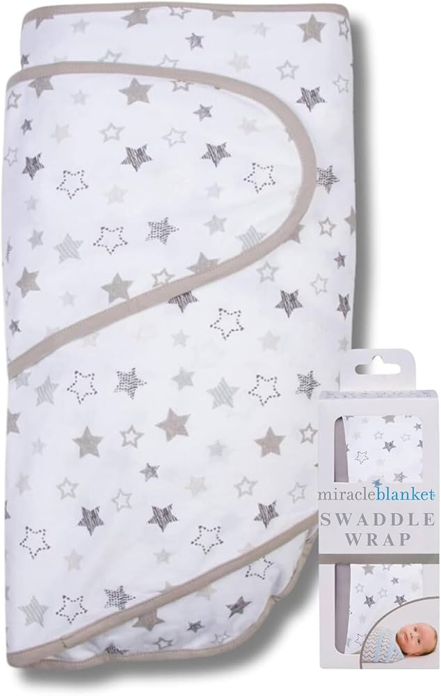 Miracle Blanket Baby Sleep Wearable Swaddle Wrap for Newborn Infant Boy or Girl 0-3 Months, Gray ... | Amazon (UK)