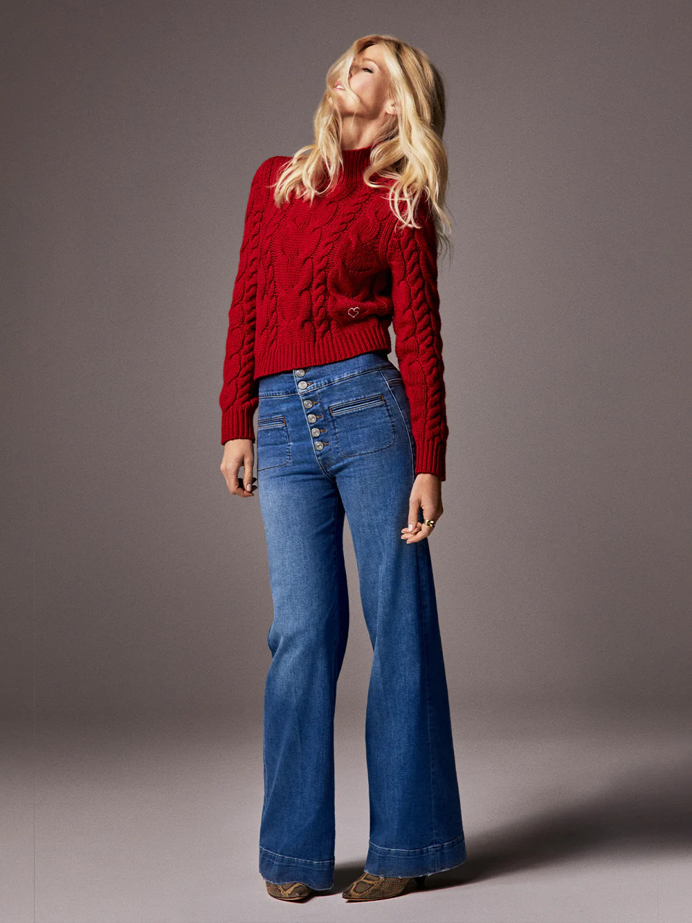 Le Hardy Wide Leg Button -- Blue Fade | Frame Denim