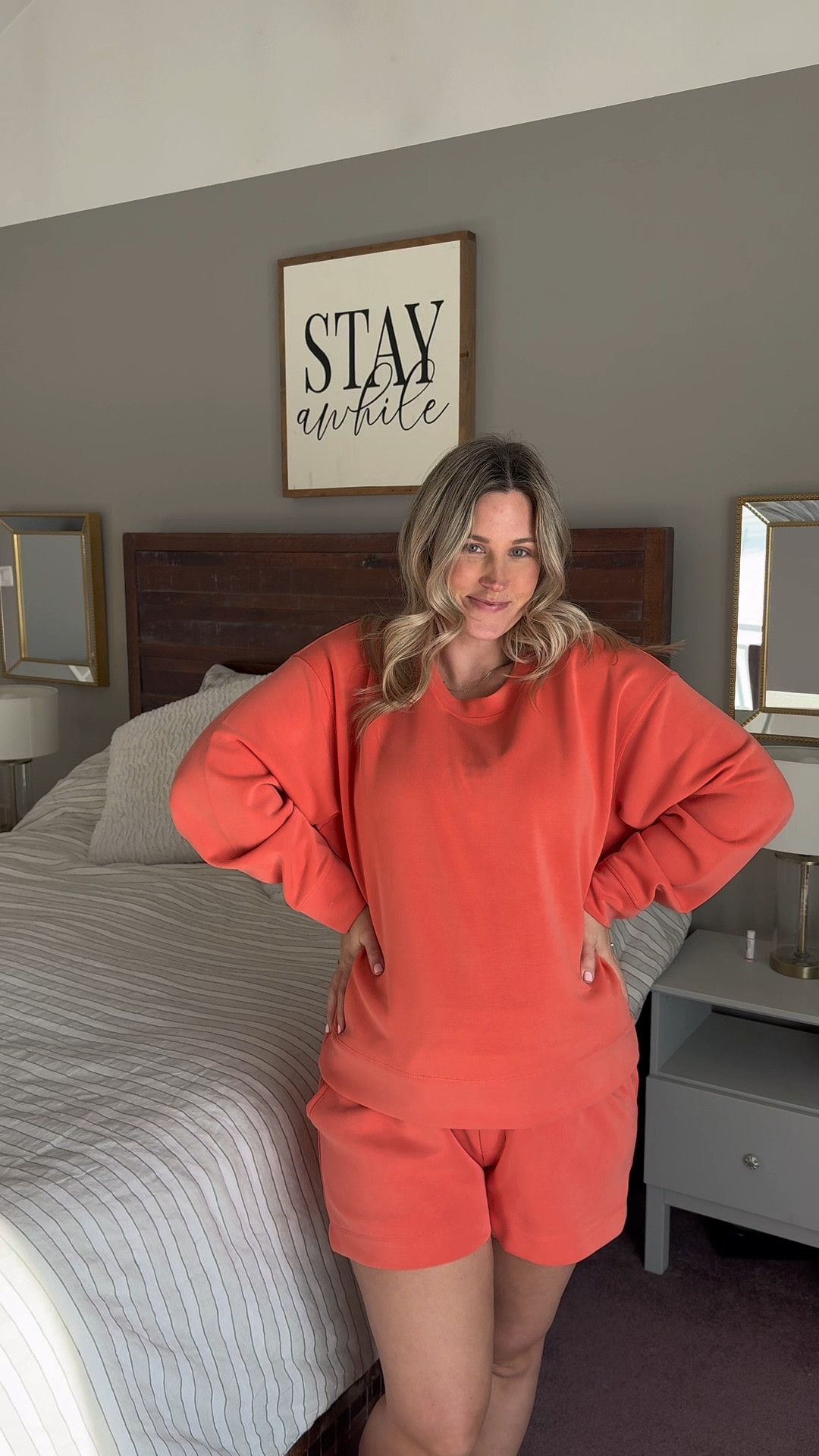 Comfy matching set that fits the bump so well! Vibrant tangerine color! I got a large top, medium bottom and medium tank

#LTKSpring #LTKStyleTip #LTKBump
