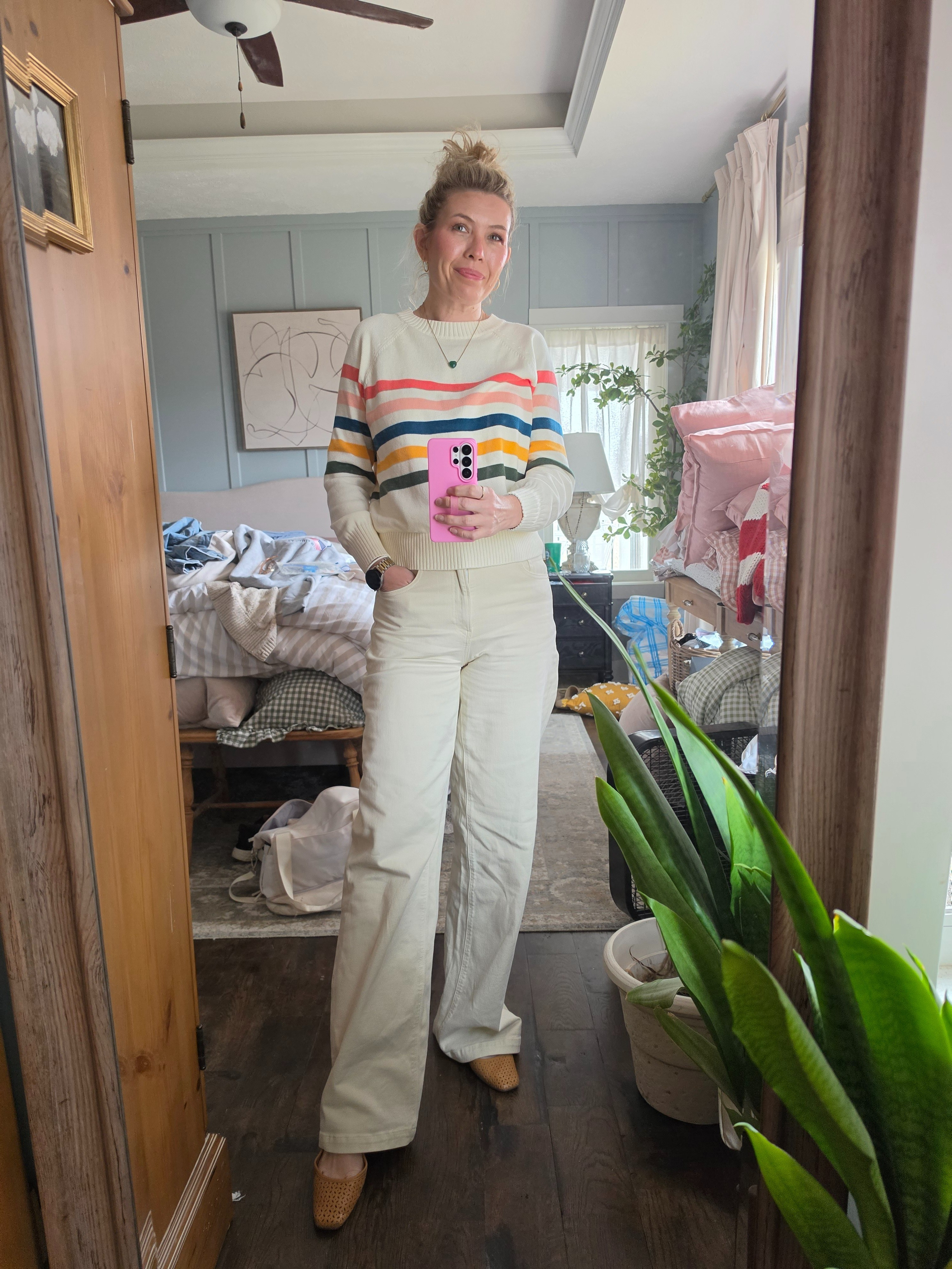 What i wore to church today. Sweater is a small, pants are an 8 tall. Love the wide leg 

#LTKootd #LTKSeasonal #LTKOver40