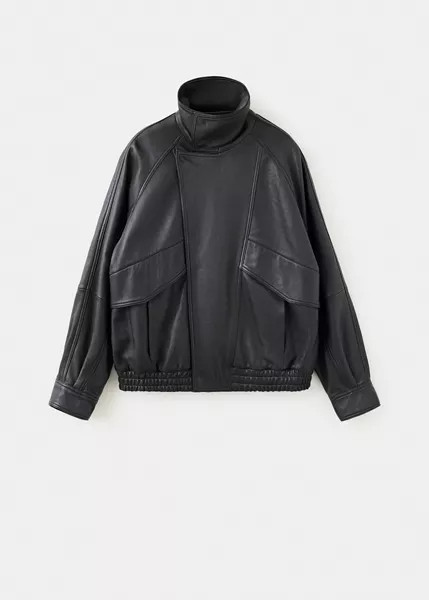Oversized leather jacket with pockets | Mango (US/MX/AU)