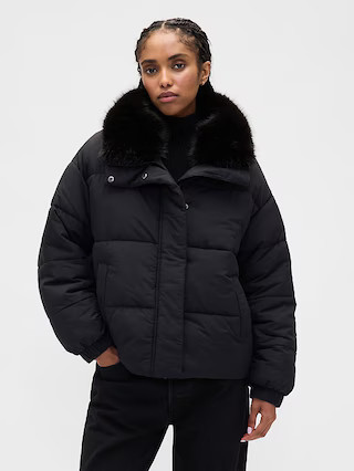 Faux Fur-Trim Puffer Jacket | Gap (US)
