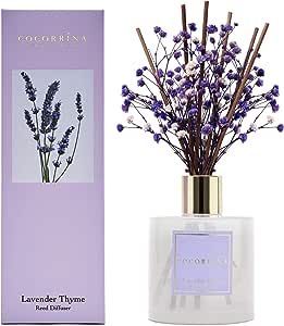 Cocorrína Premium Reed Diffuser Set with Preserved Baby's Breath & Cotton Stick Lavender Thyme |... | Amazon (US)