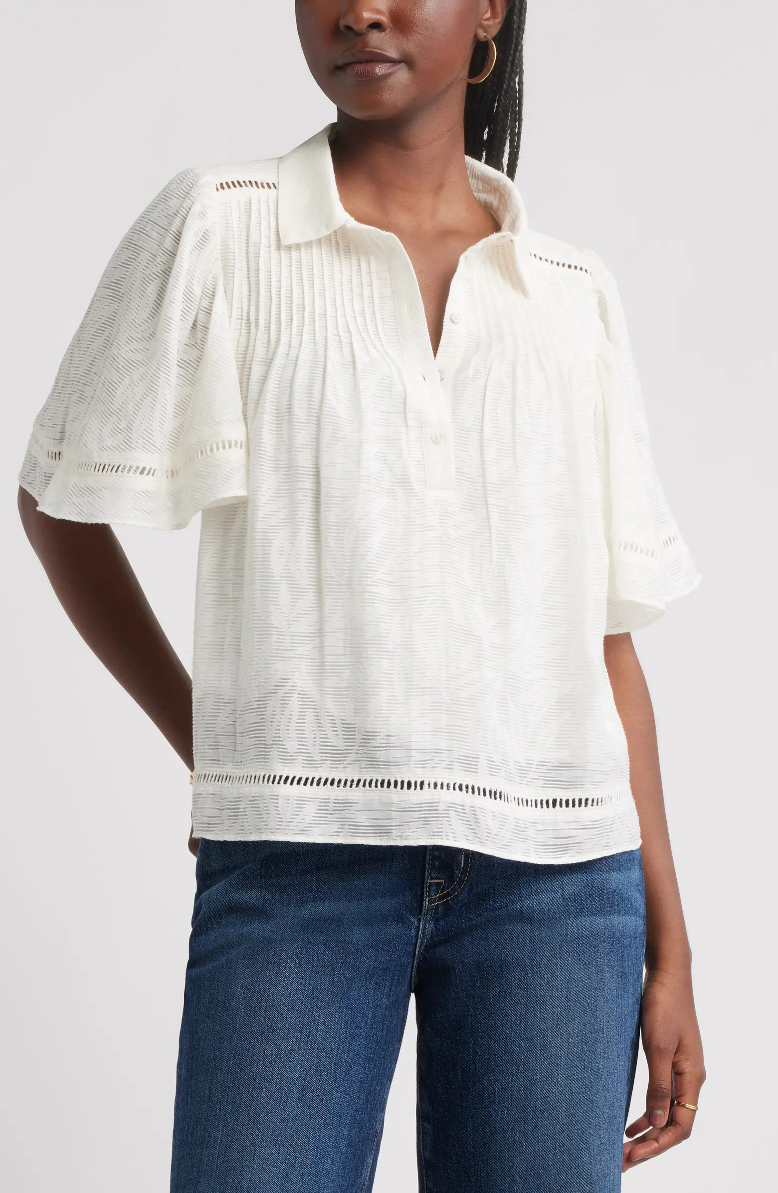 Flutter Sleeve Popover Top | Nordstrom