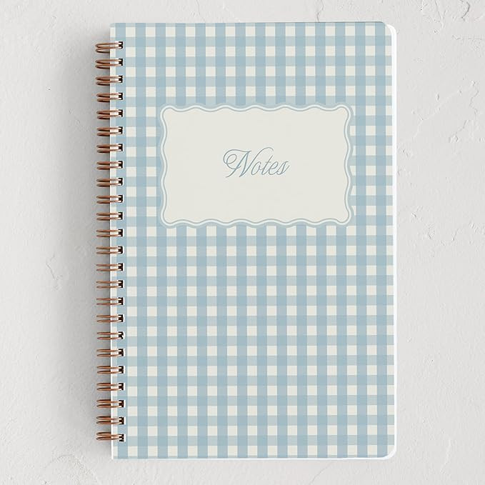 Minted Scalloped Gingham Notebook, Writing Journal for Notes & Journaling, Durable Paper Cover, M... | Amazon (US)