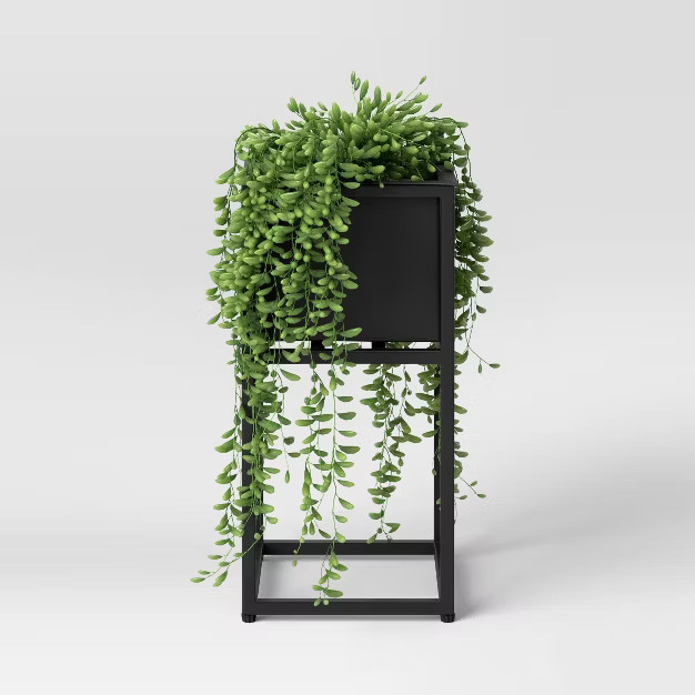 Indoor/Outdoor Square Iron Planter with Stand Black - Project 62™ | Target