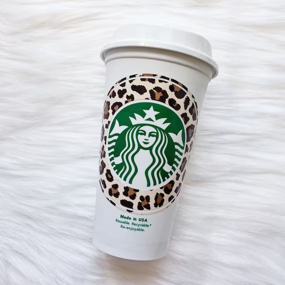 1 Leopard Print Personalized Starbucks Cup**Colors may vary depending on monitor settings.High Qu... | Etsy (US)