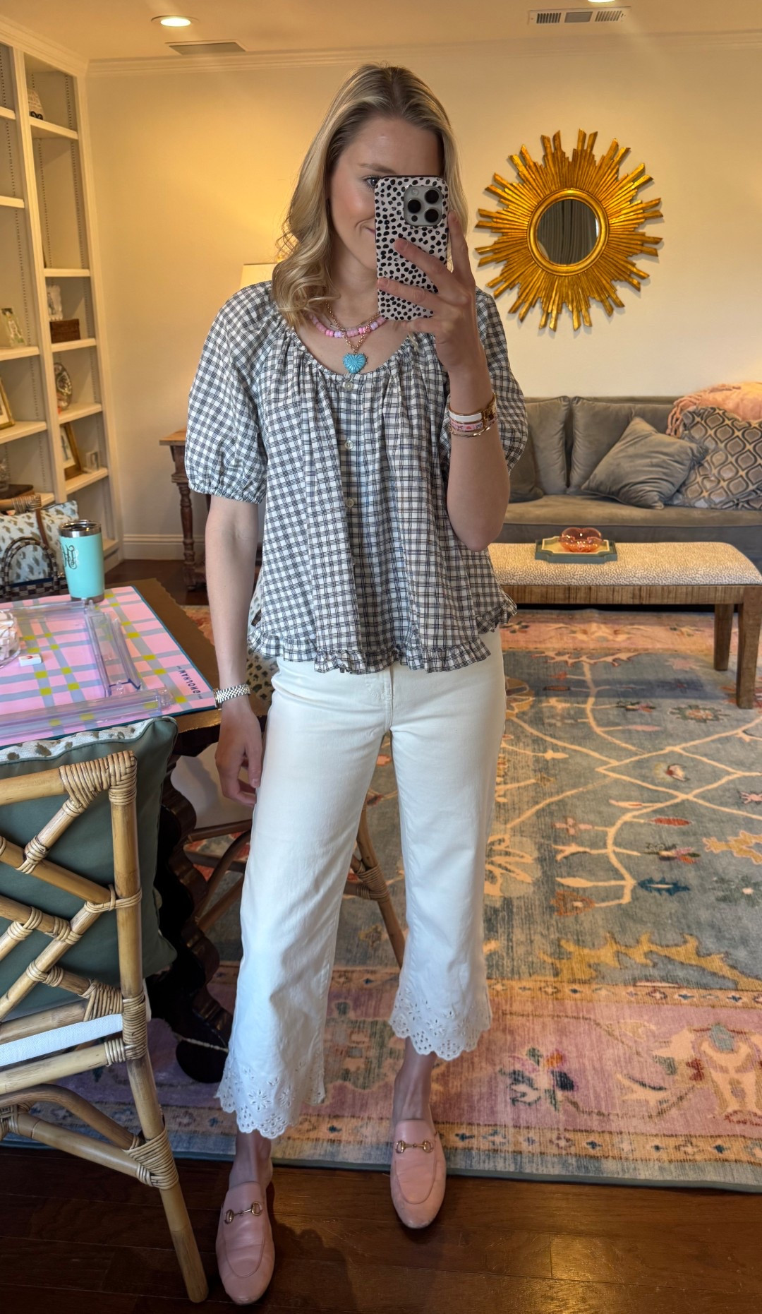 Look for the day! Top is giving major Doen vibes. On sale for $17.50! I'm wearing an XS. A few sizes left in these $30 jeans. I'm wearing size 0. 