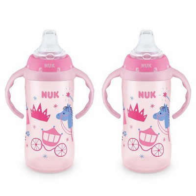 NUK Large Learner Cup - Pink - 10oz/2pk: BPA-Free Soft Spout Sippy Cups, Silicone Lid, Portable Plastic Drinkware | Target