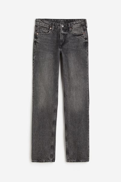Straight Regular Jeans - Dark gray - Ladies | H&M US | H&M (US)