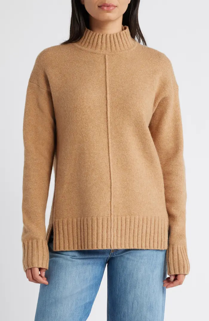 Exposed Seam Mock Neck Sweater | Nordstrom
