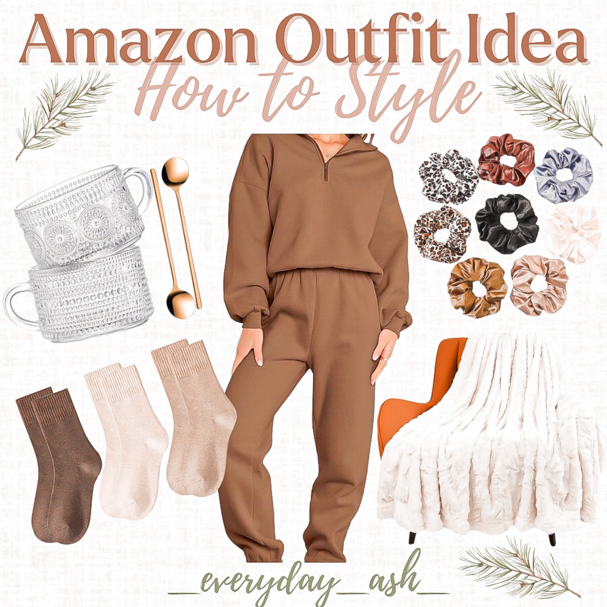 Amazon outfit idea 🤎

This set is so cute and highly recommended 😊 it was definitely added to cart 🛒 

Two piece set, Womens fashion, new years , gifts for her, amazon fashion, brown set, lounge set, neutral socks, neutral outfit, vintage glasses, silk scrunchies, cozy blanket

#LTKGiftGuide #LTKfindsunder50 #LTKstyletip