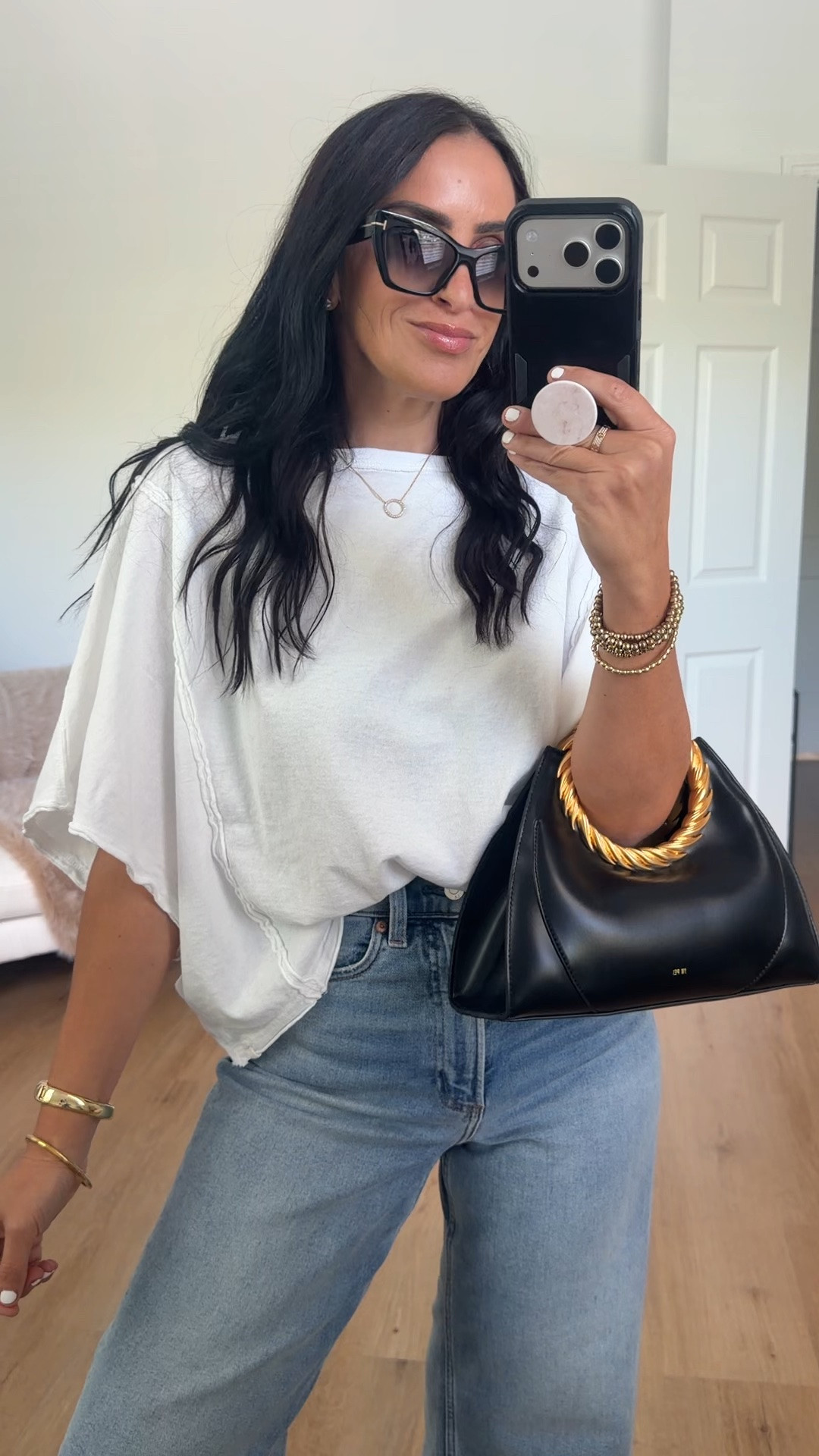 Free people we the free next level white tee wearing size small. Pistola jeans wearing size 27