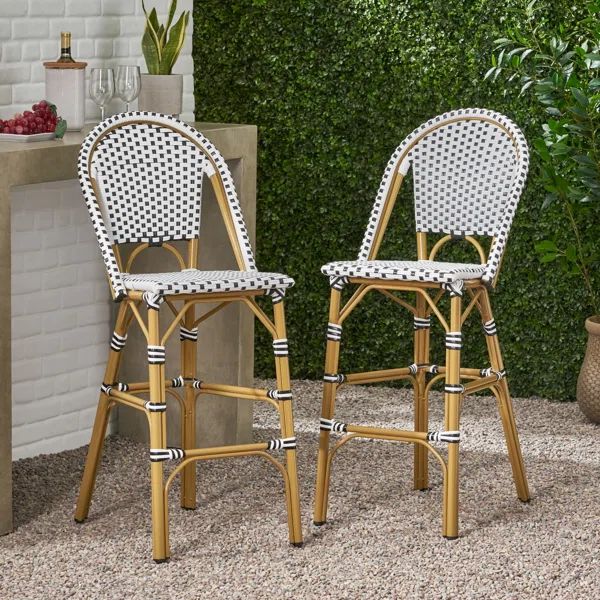 Battista Wicker Outdoor Stool | Wayfair North America