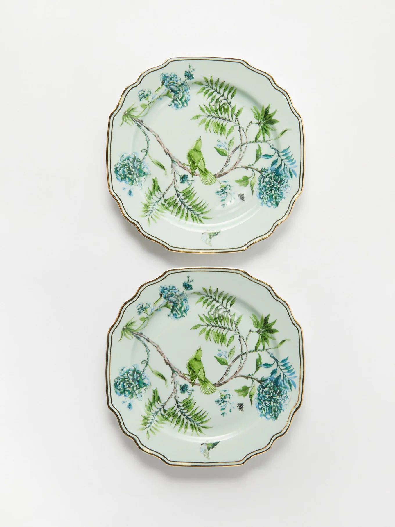 Set of two Secret Garden porcelain dessert plates | Aquazzura Casa | Matches (US)