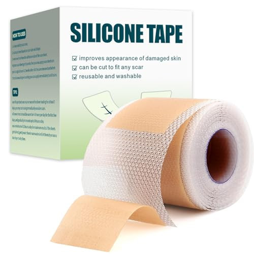 Silicone Scar Sheets, Medical Grade Silicone Scar Tape for Surgical Scars, Reusable, Professional Scar Removal Strips for C Section, Tummy Tuck Tape, Keloid Treatment (1.6" x 60" Roll) | Amazon (US)
