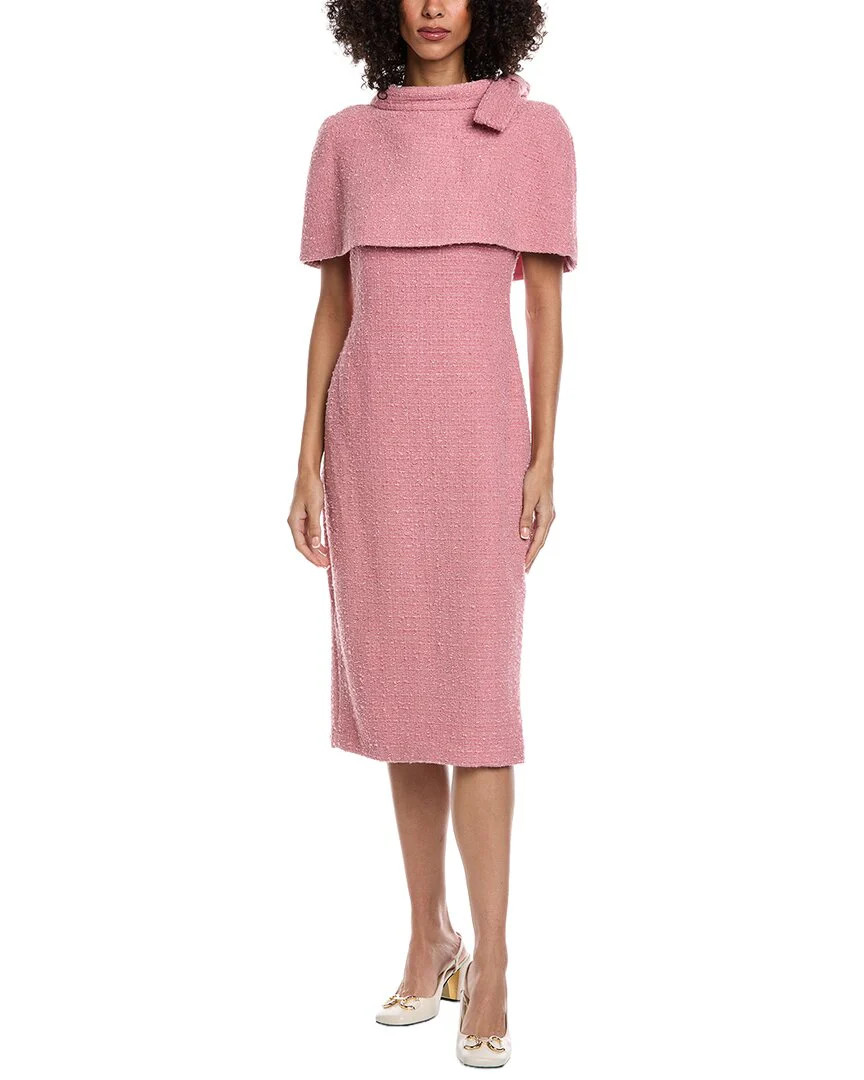 Badgley Mischka Tweed Capelet Midi Dress | Shop Simon