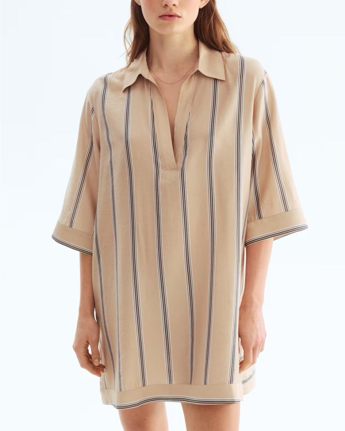 Tan striped tunic dress 
Resort wear
Beach vacation outfit
Swimsuit cover up 

#LTKSeasonal