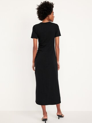 Ruched Midi T-Shirt Dress | Old Navy (US)