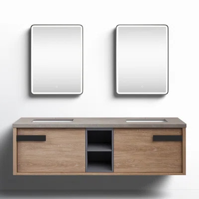 Breckan 72'' Double Bathroom Vanity with Mirror | Wayfair North America