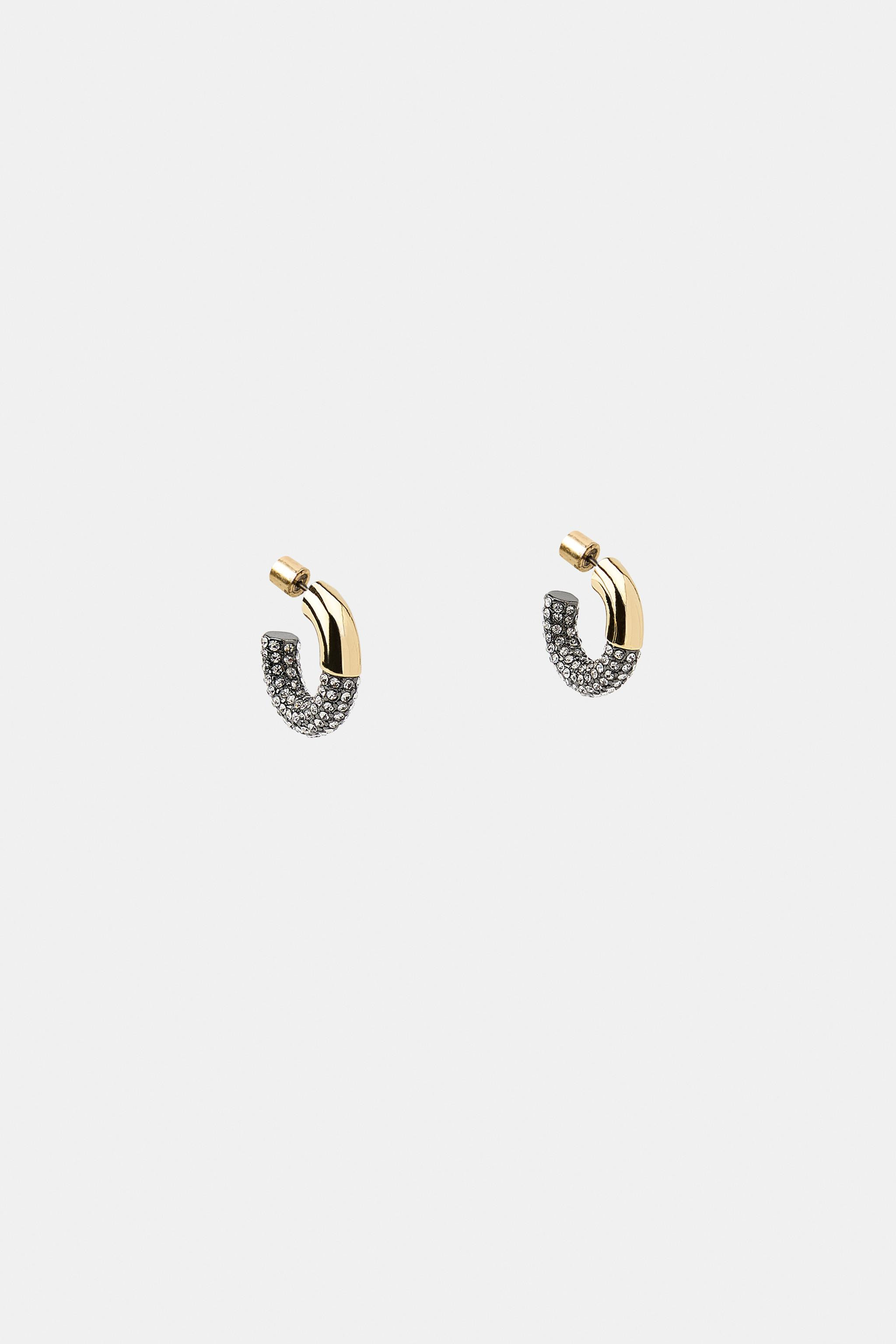SPARKLY HOOP EARRINGS | Zara US