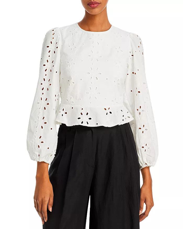 Cotton Eyelet Lace Up Top - 100% Exclusive | Bloomingdale's (US)
