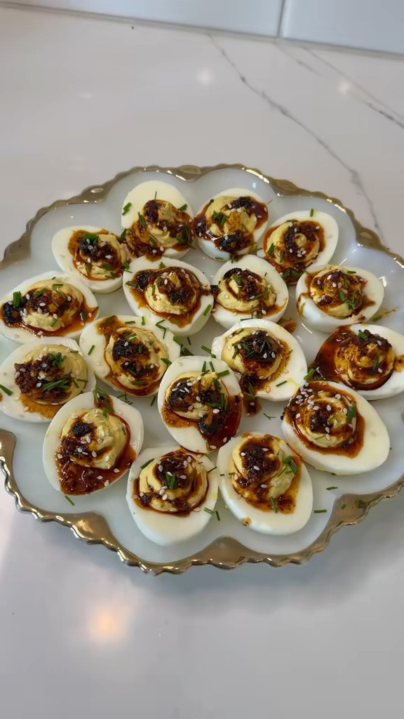 Let’s make Chili Crisp Deviled Eggs!
Here’s the recipe ❤️
https://wolfcaster.kitchen/recipes/f/chili-crisp-deviled-eggs

#LTKdayinmylife #LTKfoodie #LTKHome
