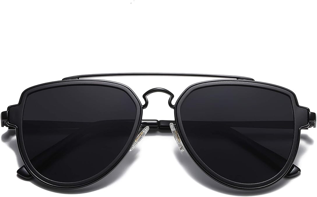 SOJOS Retro Polarized Double Bridge Sunglasses for Men Women Mirrored Lens SJ1051 | Amazon (US)