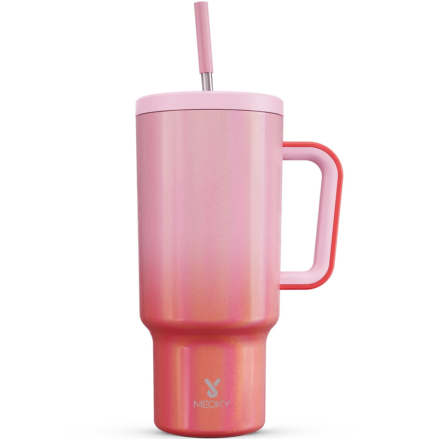 Meoky 40oz Tumbler with Handle, Leak-proof Lid and Straw, Insulated Coffee Mug Stainless Steel Trave | Amazon (US)