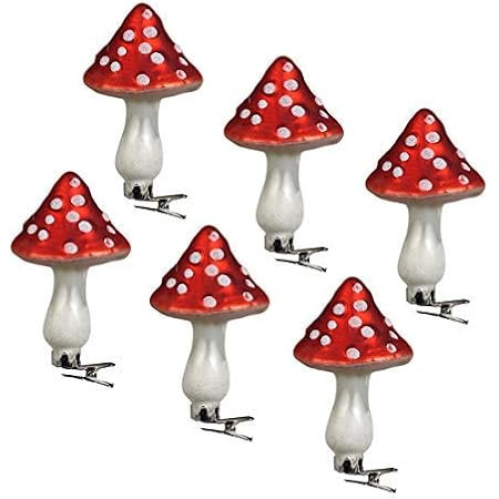 24 Pcs Mushroom Christmas Ornaments Red and White Mushroom Ornament Mushroom Decorative Hanging O... | Amazon (US)
