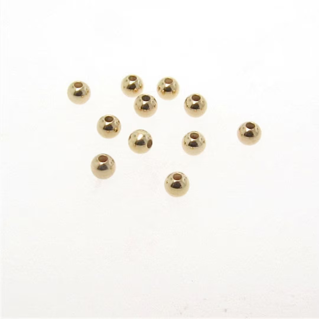 14K Gold Filled 3mm Seamless Beads, Made in USA GF43 - Etsy | Etsy (US)