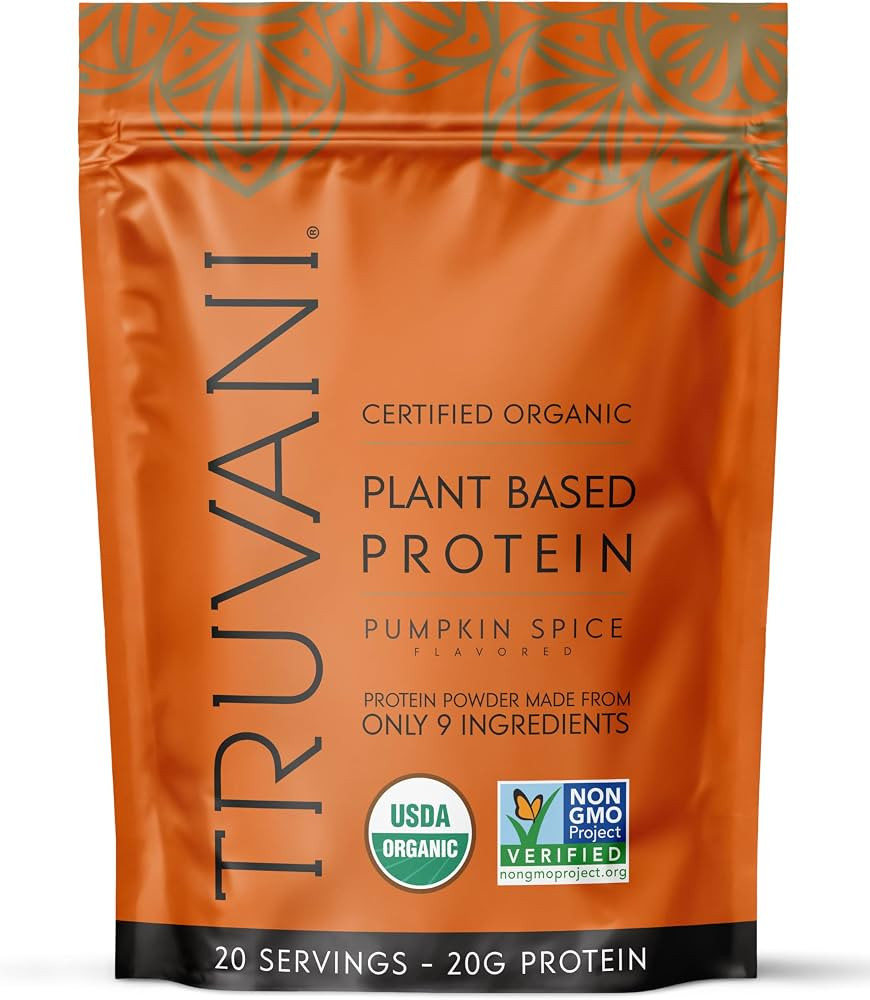 Truvani Organic Plant Based Protein Powder | Pumpkin Spice | 20 Servings | Amazon (US)