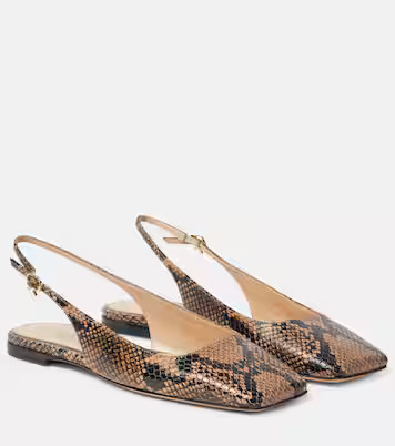 Borneo snake-print leather slingback flats | Mytheresa (US/CA)