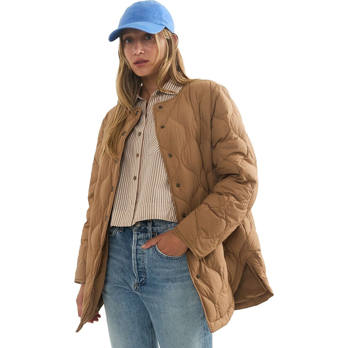 Marine Layer Calista Quilted Jacket - Women's Warm Taupe, L | Backcountry