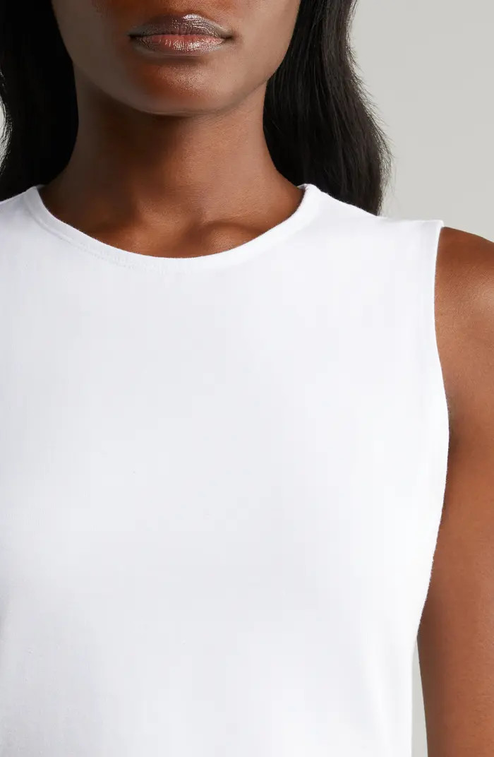 Sleeveless Stretch Cotton Knit Shell Top | Nordstrom