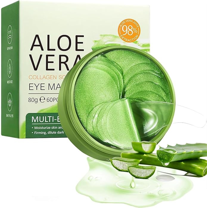 Under Eye Patches - 60 PCS Aloe Vera Eye Masks for Dark Circles and Puffiness, Hydrating Eye Mask... | Amazon (US)