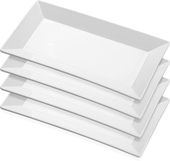 Yedio Porcelain Rectangular Dinner Platters, 9.75 Inch Rectangle Serving Plates for Sushi, Snacks... | Amazon (US)